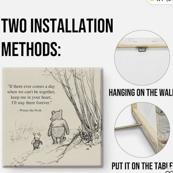 Winnie the Pooh canvas 8 x 8 Wall Decor - Picture 5 of 8